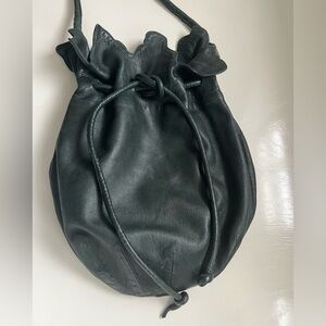 Maud Frizon Bucket Bag Purse Crossbody Forest Green Leather Buttery Soft Vintage